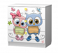 Комод Смарти (Белый/Фотопечать Совята)