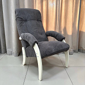 Кресло для отдыха Консул Модель 61 (Дуб шампань-эмаль/Ткань велюр Серый Verona Antrazite Grey)