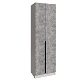 Шкаф Мадрид 0,7 с полками без зеркал (Белый/Ателье светлое)