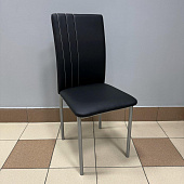 Стул обеденный Камелия См-45 к/з (Черный/Алюминий хром)