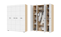 Шкаф Либерти 4-х створчатый (Дуб сонома/Белый глянец)