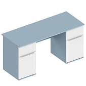 Стол письменный Бриз 2-х тумбовый (Дасти грин/Белый лофт)