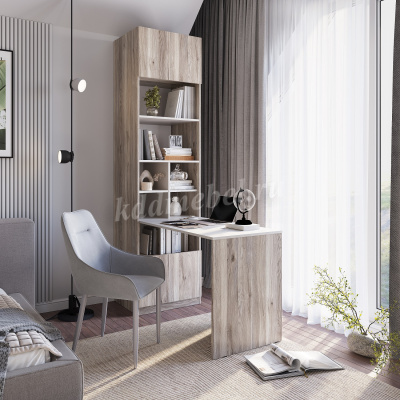 Стол письменный-шкаф Урбан (Дуб смоки/Кашемир) 